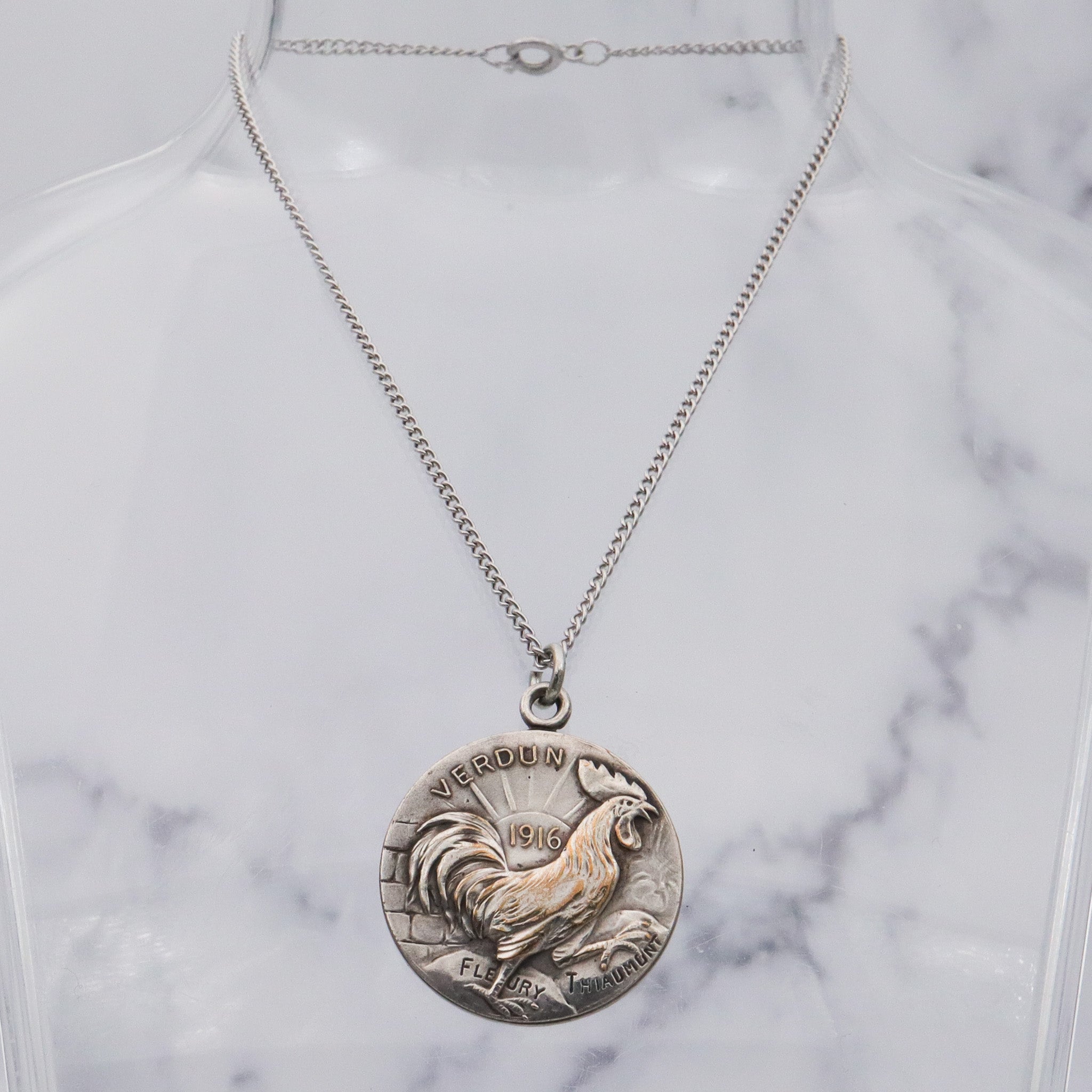 Rare Antique medallion pendant for the Battle of Verdun in 1916